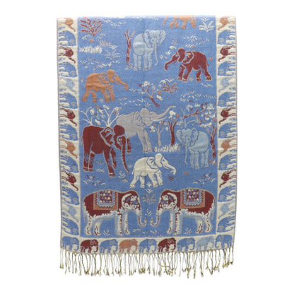 Metallic Pashmina Elephant Pattern SCF5923-1 (12pc)