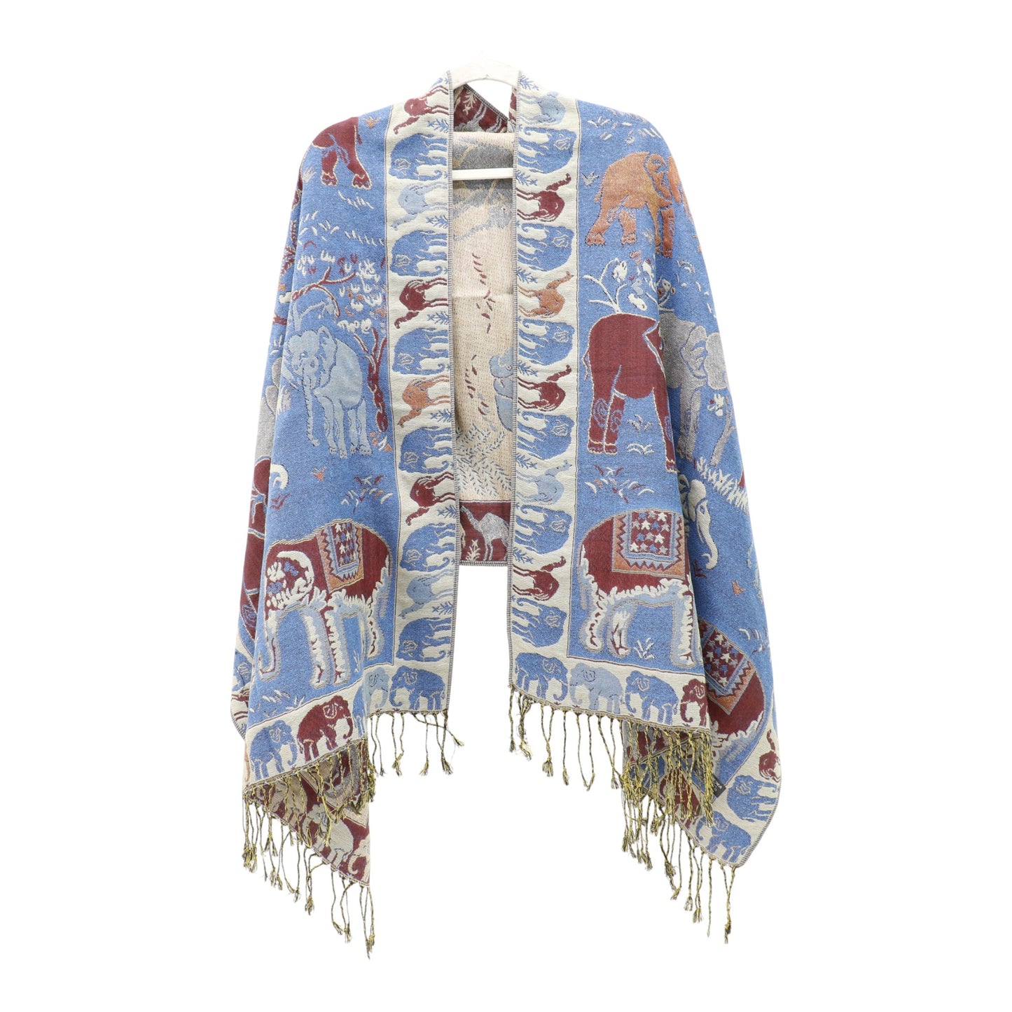 Metallic Pashmina Elephant Pattern SCF5923-1 (12pc)