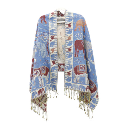 Metallic Pashmina Elephant Pattern SCF5923-1 (12pc)