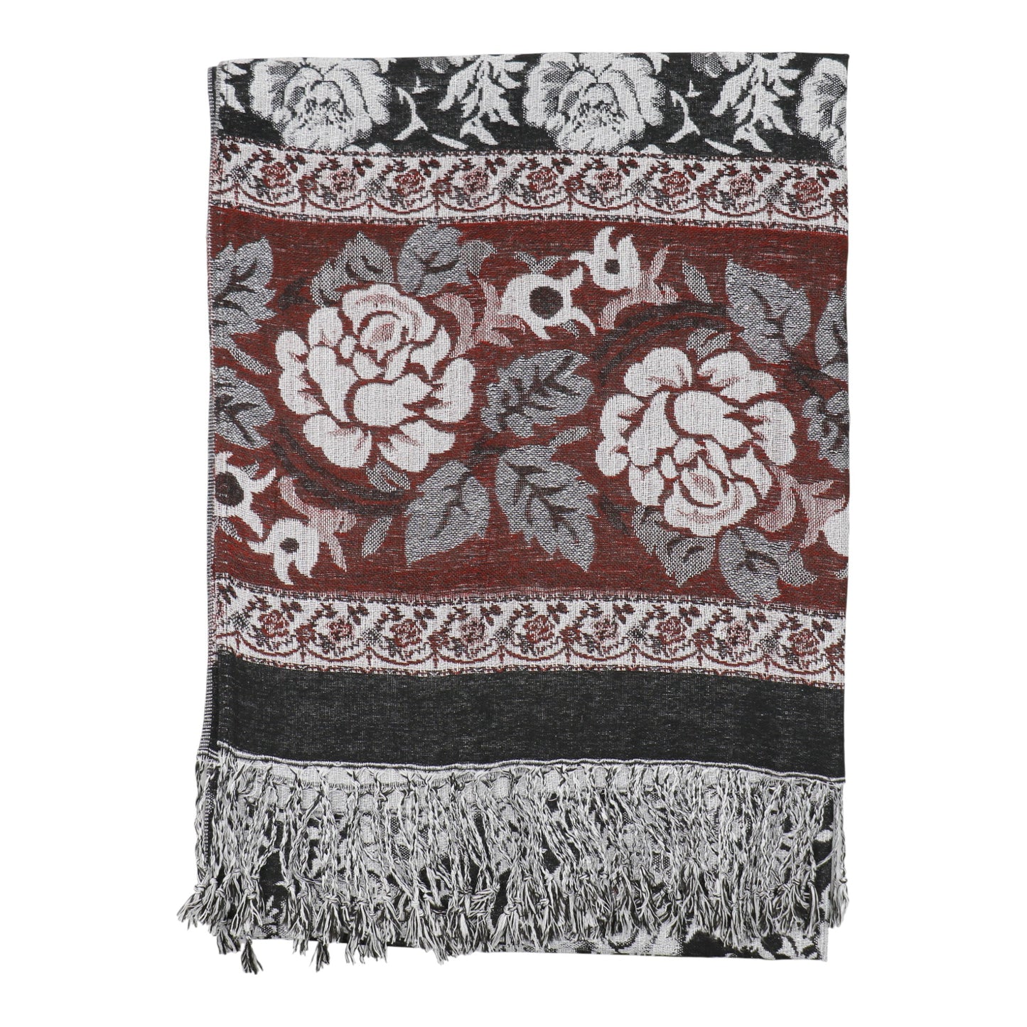 Metallic Pashmina Rose SCF4815-5.. (12PC)