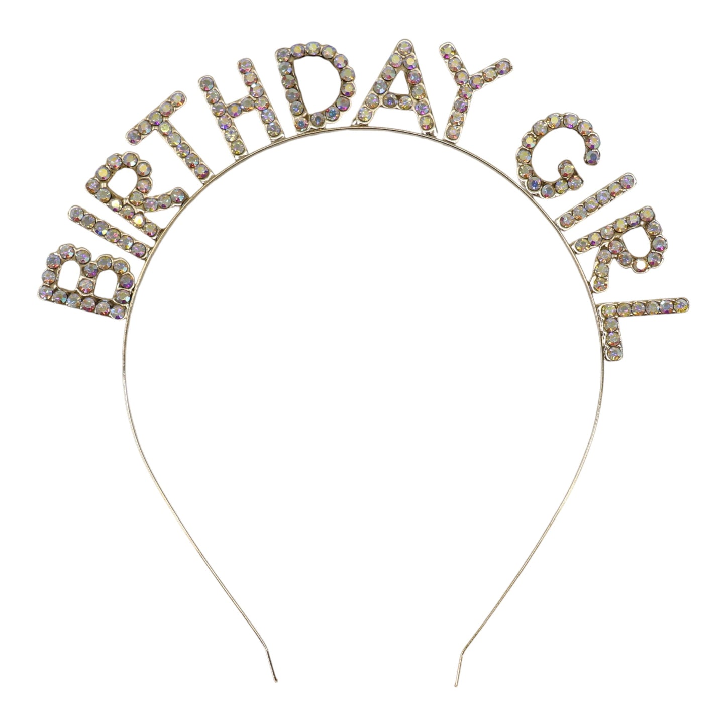 Iron Alloy Rhinestone Birthday Girl Headband HB089 (12PC)