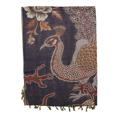Metallic Pashmina Peacock  SCF4815-14 (12PC)