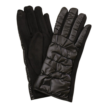 Women's Metallic Quilted Puffer Texting Gloves GL6830-16 (12PAIR)