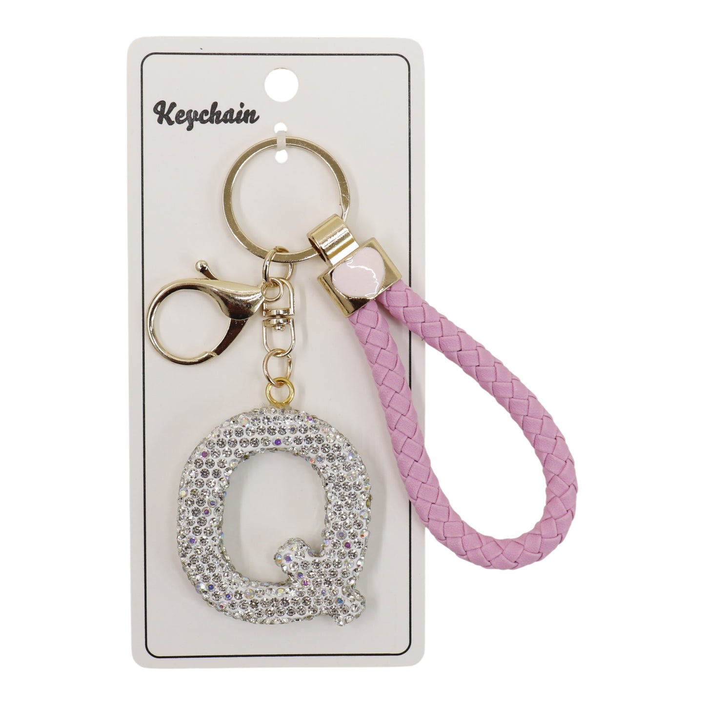 Rhinestone Alphabet Initial Letter Key Chain SS51011-40 (12PC)