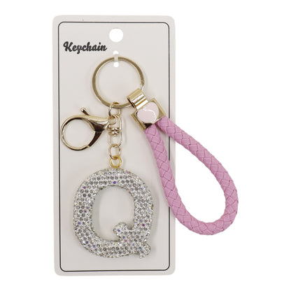 Rhinestone Alphabet Initial Letter Key Chain SS51011-40 (12PC)