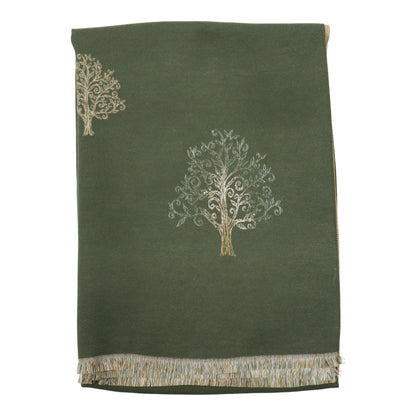 Cashmere Feel Winter Reversible Lucky Tree patten  Scarves SCF1230-34 (12PC)