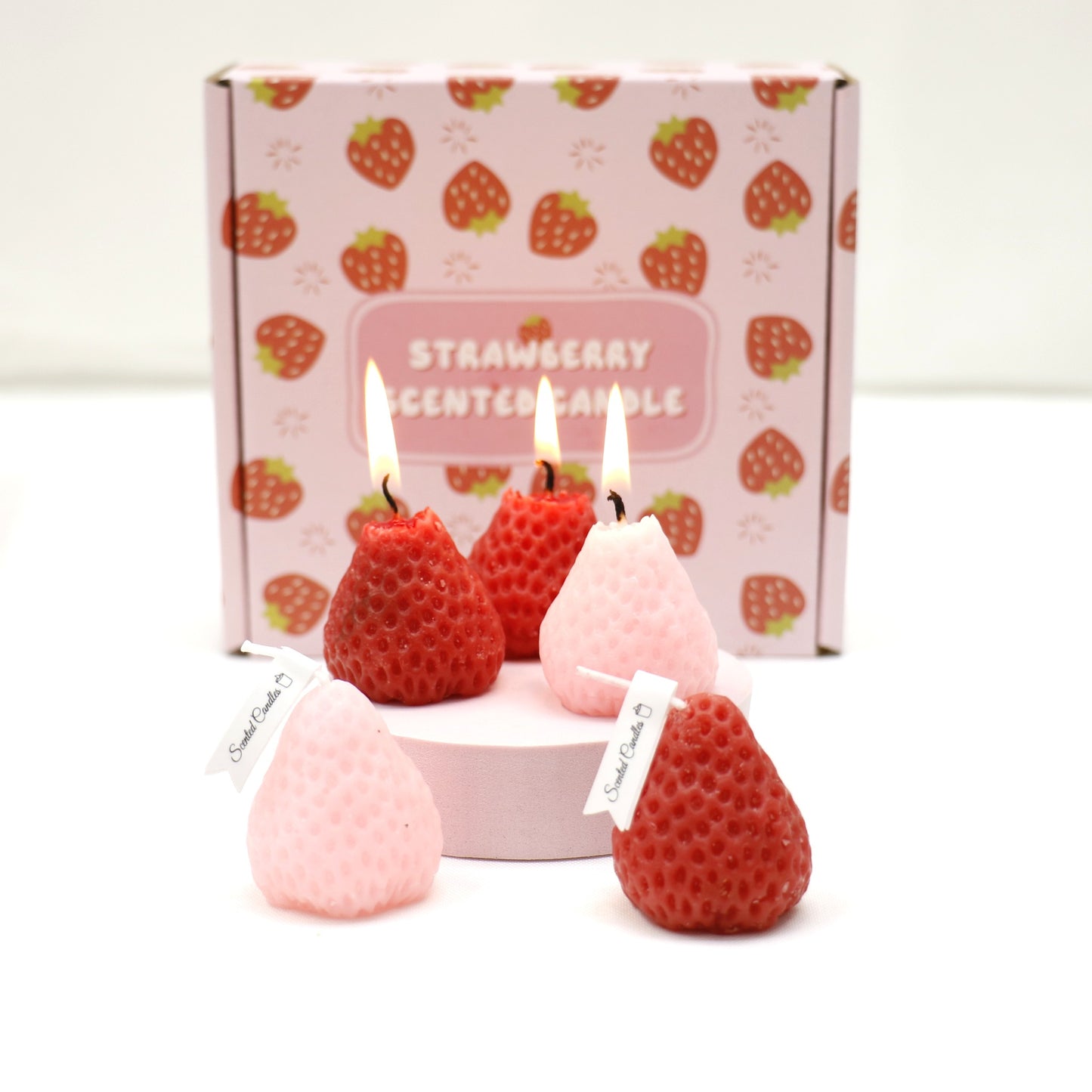 Strawberry Shaped Scented Candle C-26 (12Pack)
