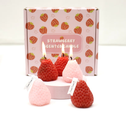 Strawberry Shaped Scented Candle C-26 (12Pack)