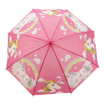Kids Unicorn Print Plastic Auto Open Fold Umbrella UM3623 (12pc)
