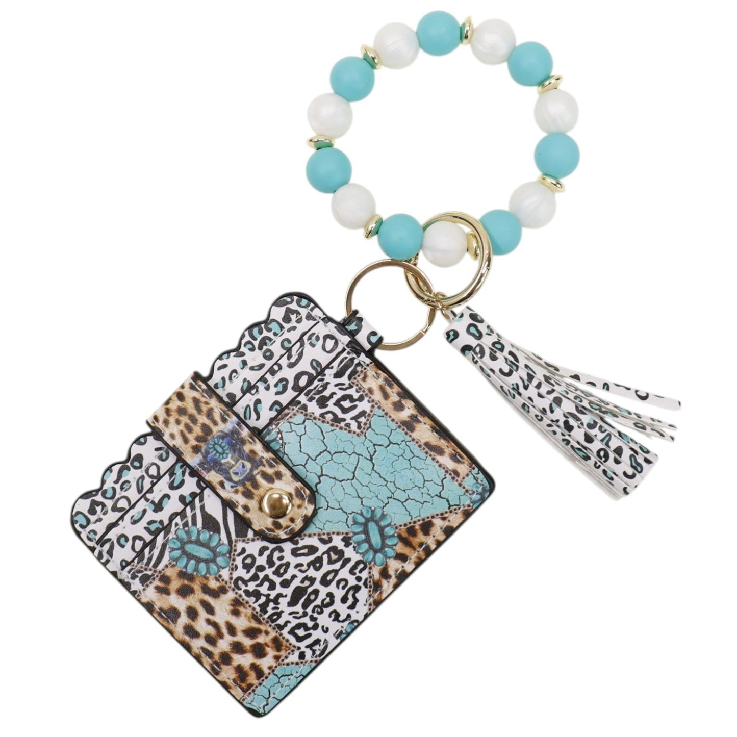 Silicone Bracelet Leather Wallet Tassel JB6126-10 (12PC)