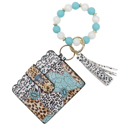 Silicone Bracelet Leather Wallet Tassel JB6126-10 (12PC)