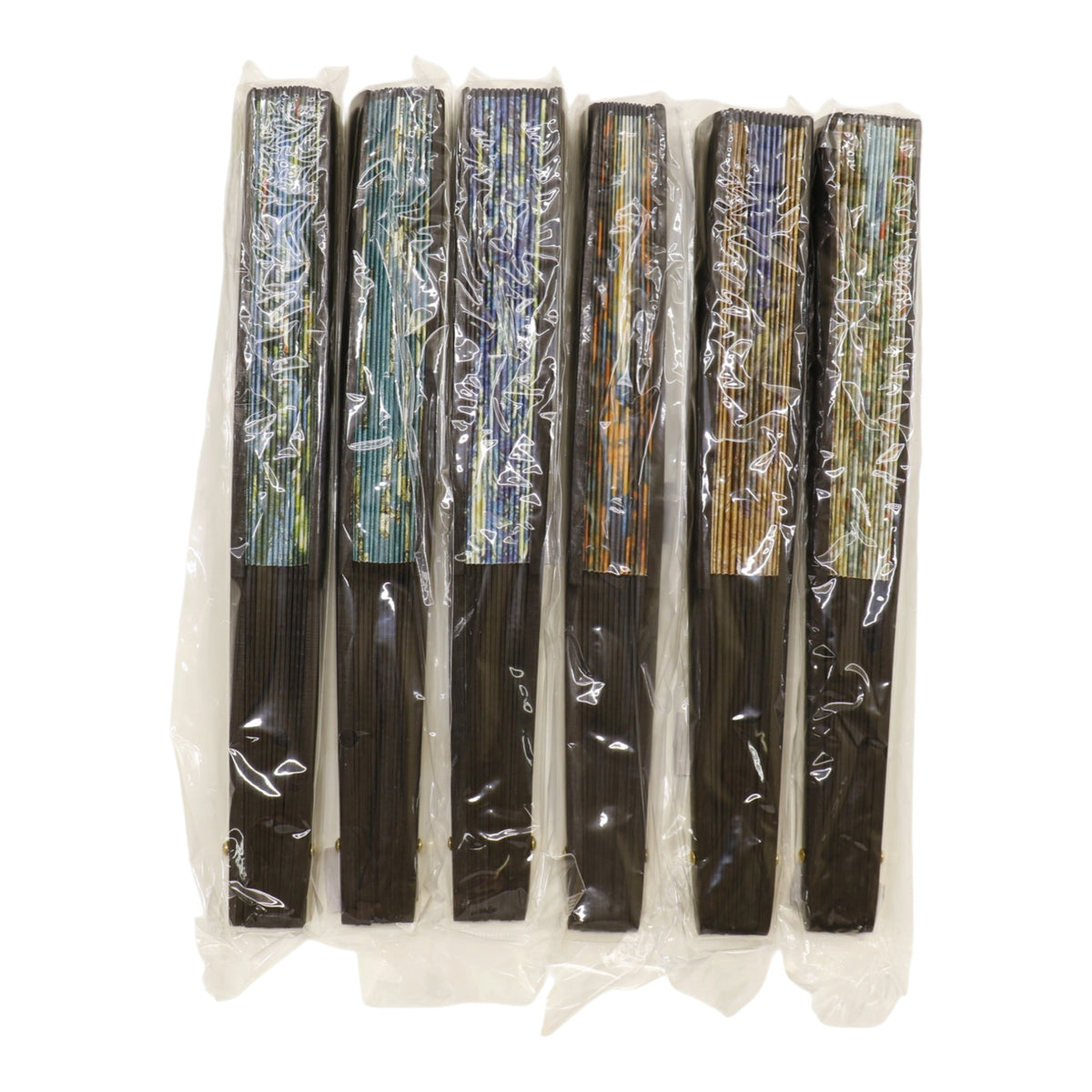 Hand Fan Oil Painting Variety Double Side Print Folding Fan SZ04-2603 (12PC)