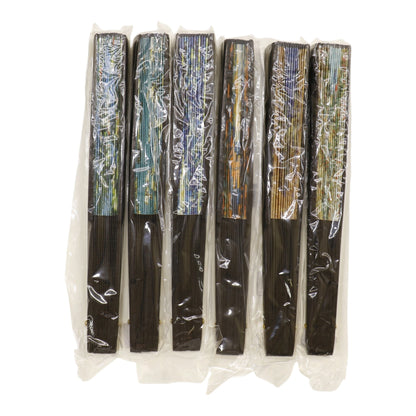 Hand Fan Oil Painting Variety Double Side Print Folding Fan SZ04-2603 (12PC)
