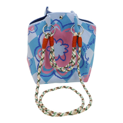 Flower Pattern Women's Knitted Bucket Bag JB6316-13 (3PC)