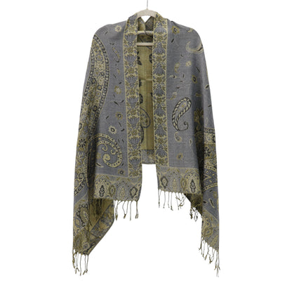 Metallic Pashmina Paisley Pattern SCF3719-30. (12PC)