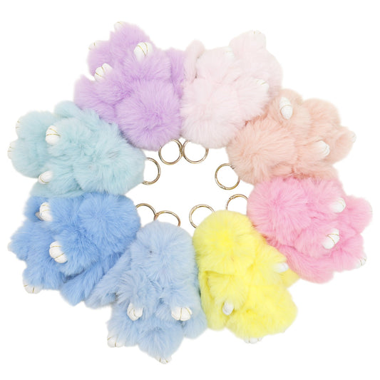 Cut Rabbit Pom Pom Key Chain KC0225-5.. (3PC)