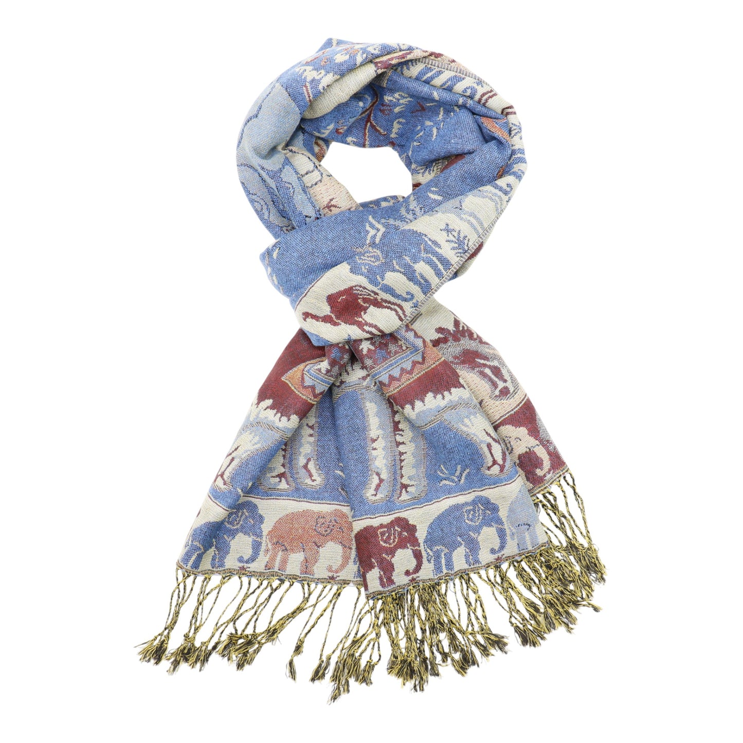 Metallic Pashmina Elephant Pattern SCF5923-1 (12pc)