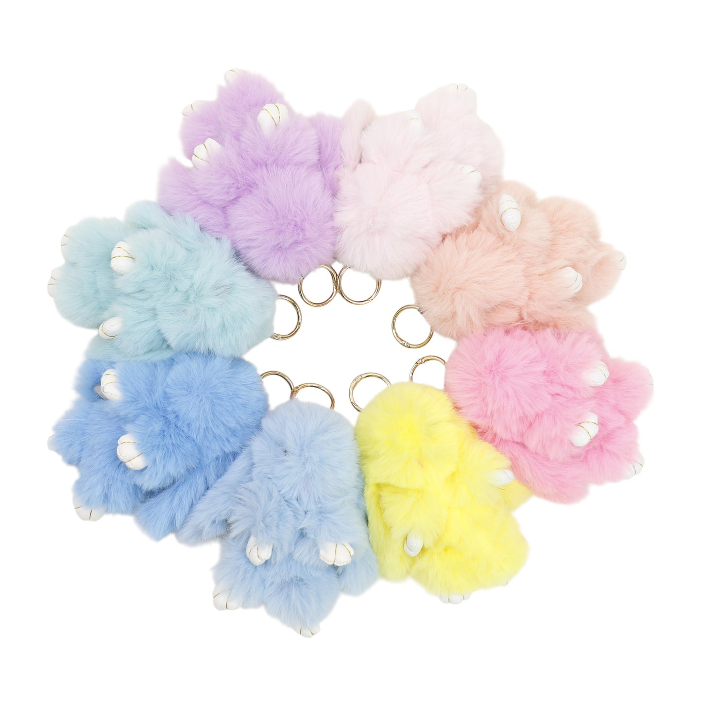 Cut Rabbit Pom Pom Key Chain KC0225-5. (3PC)