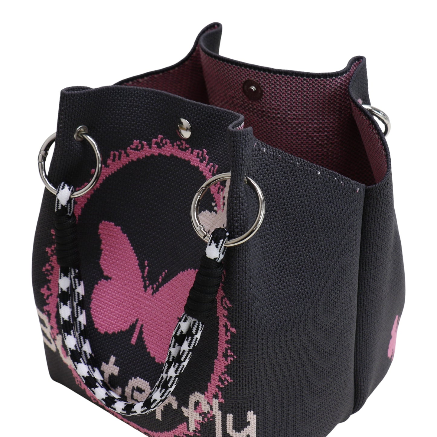 Butterfly Pattern Knitted Tote Bag SS51116-39 (3PC)