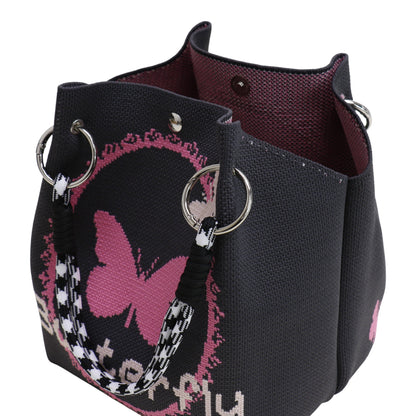 Butterfly Pattern Knitted Tote Bag SS51116-39 (3PC)