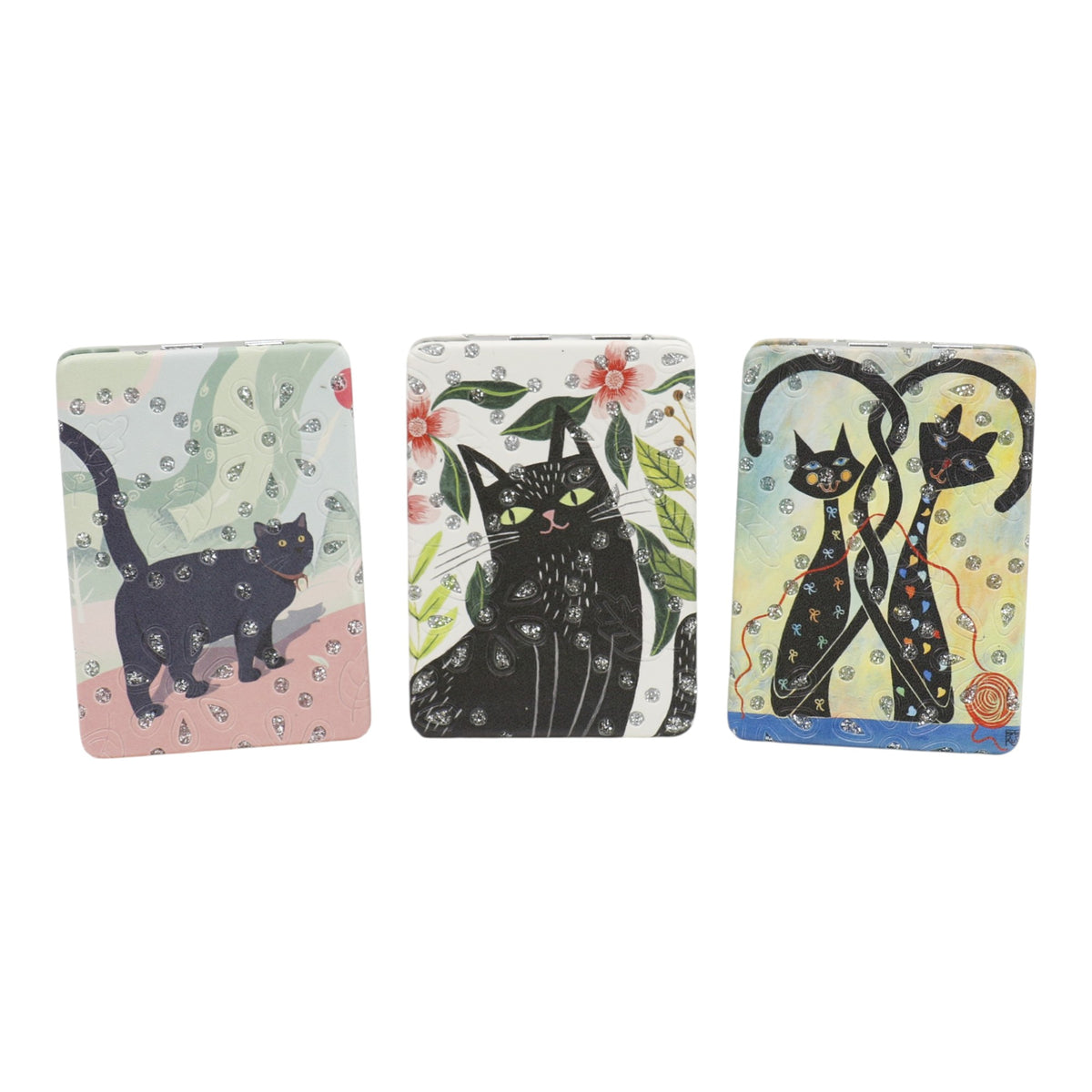 Cat Cartoon Rectangular Glitter Compact Makeup Mirror JM6423-30 (12PC)
