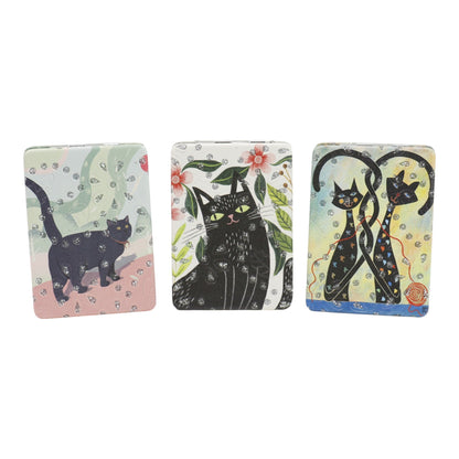 Cat Cartoon Rectangular Glitter Compact Makeup Mirror JM6423-30 (12PC)