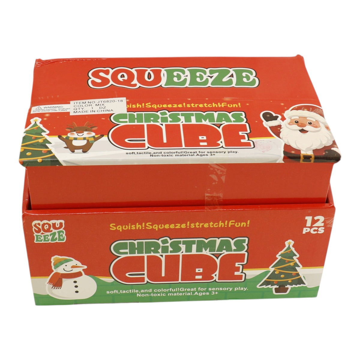 Hologram Christmas Cube Squishy Toy JT6820-18 (12PC)
