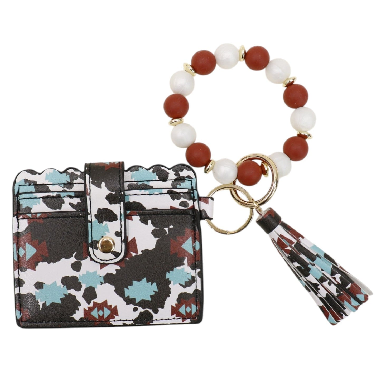 Silicone Bracelet Leather Wallet Tassel JB6126-10 (12PC)