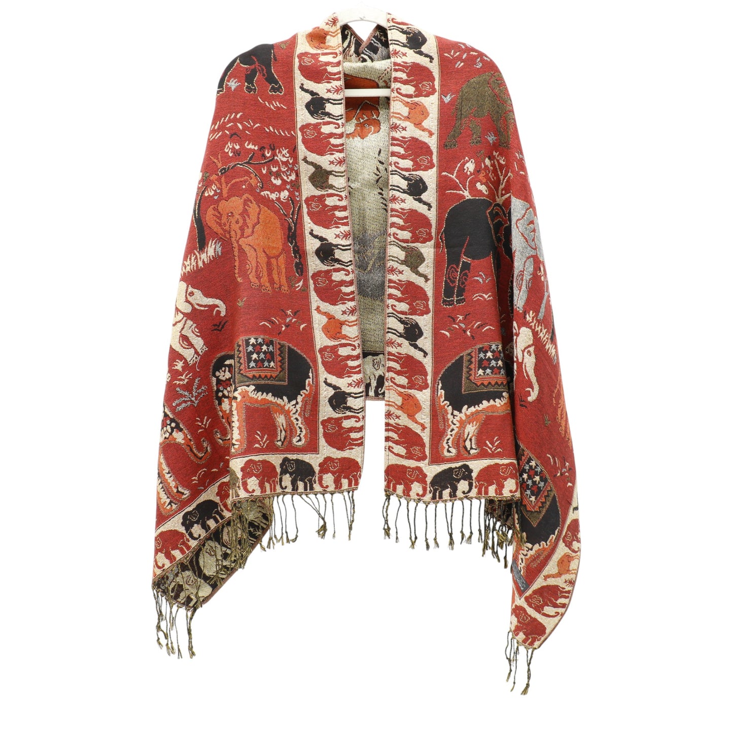 Metallic Pashmina Elephant Pattern SCF5923-1 (12pc)