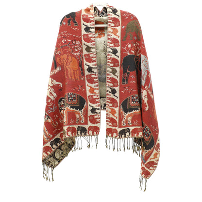 Metallic Pashmina Elephant Pattern SCF5923-1 (12pc)