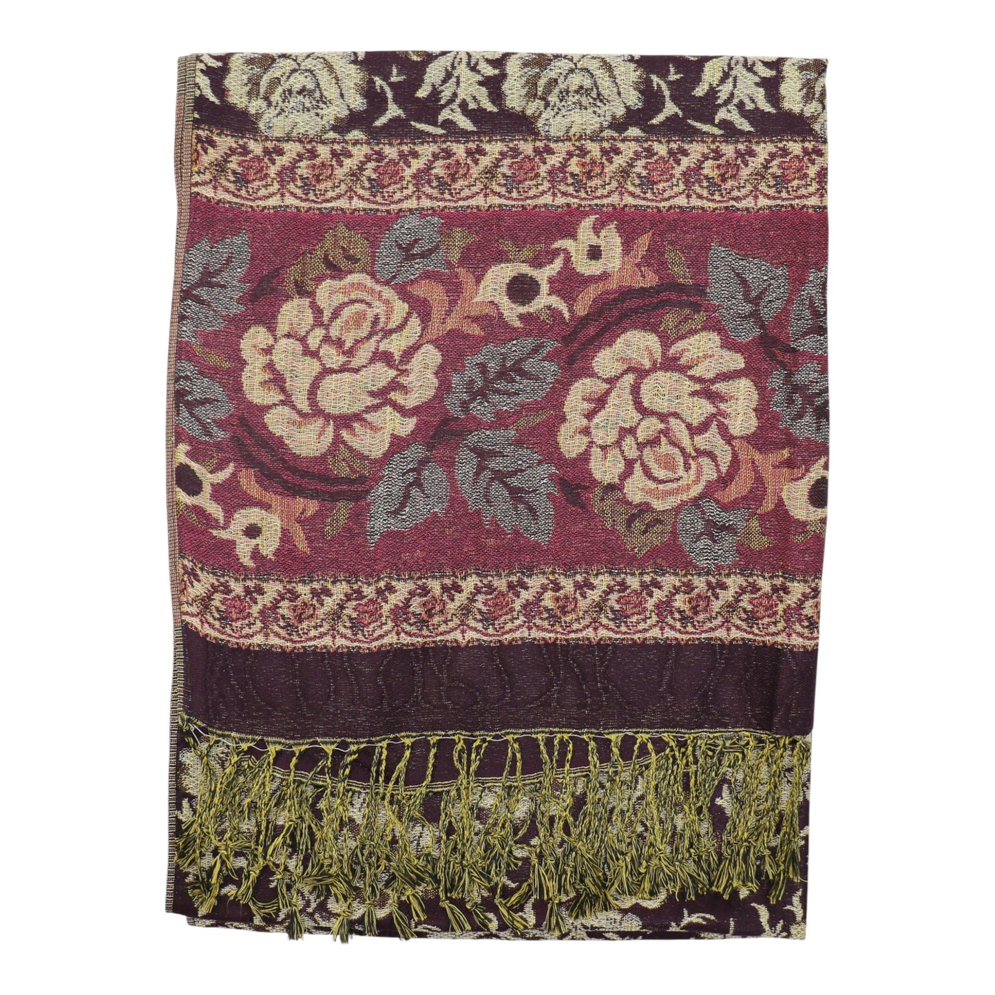 Metallic Pashmina Rose SCF4815-5.. (12PC)