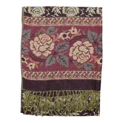 Metallic Pashmina Rose SCF4815-5.. (12PC)