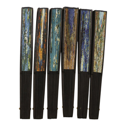 Hand Fan Oil Painting Variety Double Side Print Folding Fan SZ04-2603 (12PC)
