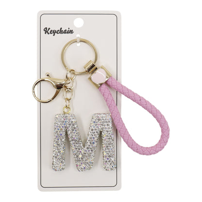 Rhinestone Alphabet Initial Letter Key Chain SS51011-40 (12PC)