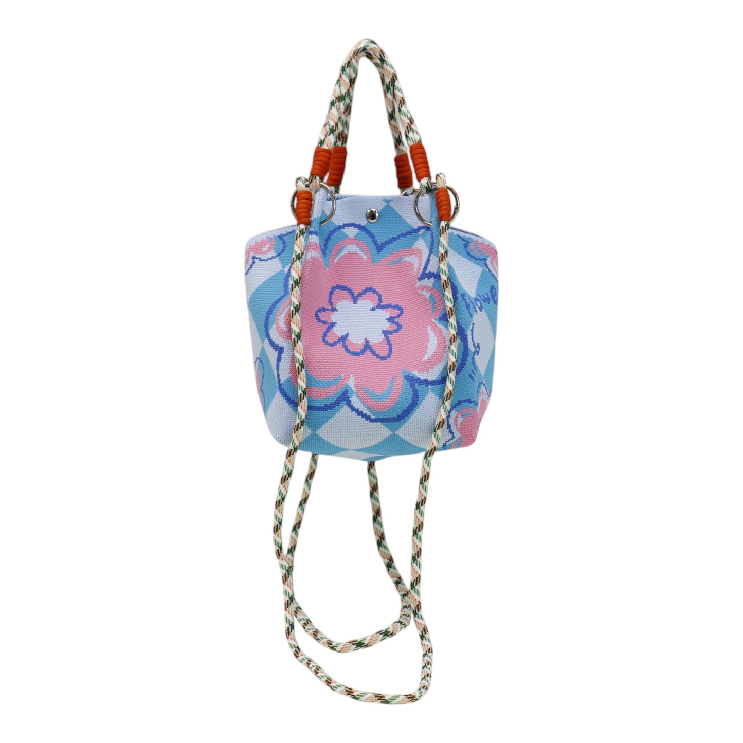 Flower Pattern Women's Knitted Bucket Bag JB6316-13 (3PC)