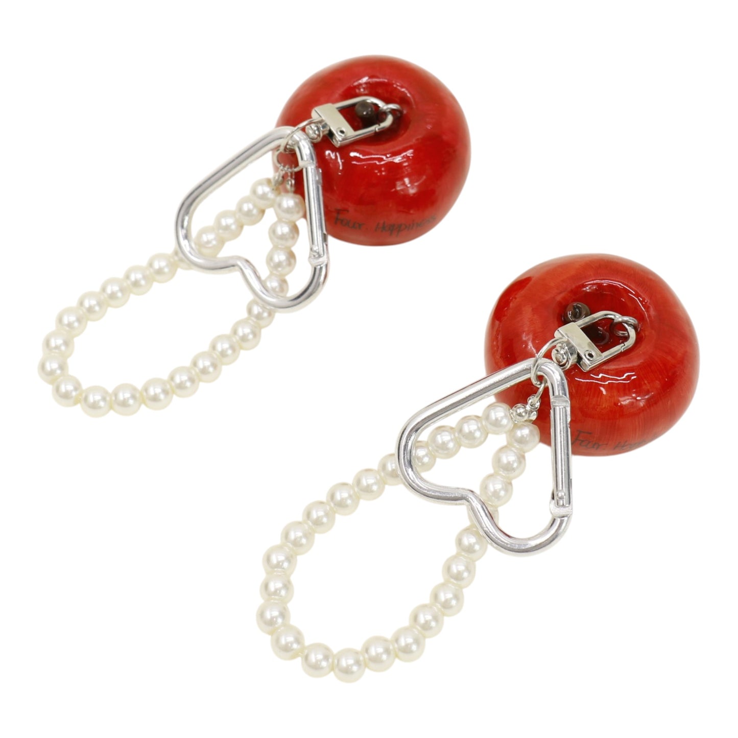 Cute Red Apple With Pearl Keychain and Bag Charm JK6413-2 (12)