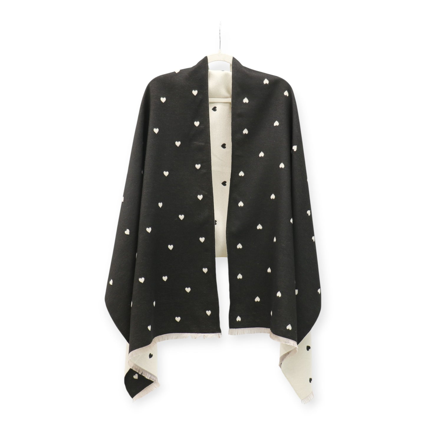 Cashmere Feel Winter Reversible Mini Heart Patten Scarves SCF5111-1 (12PC)