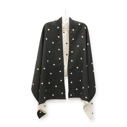 Cashmere Feel Winter Reversible Mini Heart Patten Scarves SCF5111-1 (12PC)