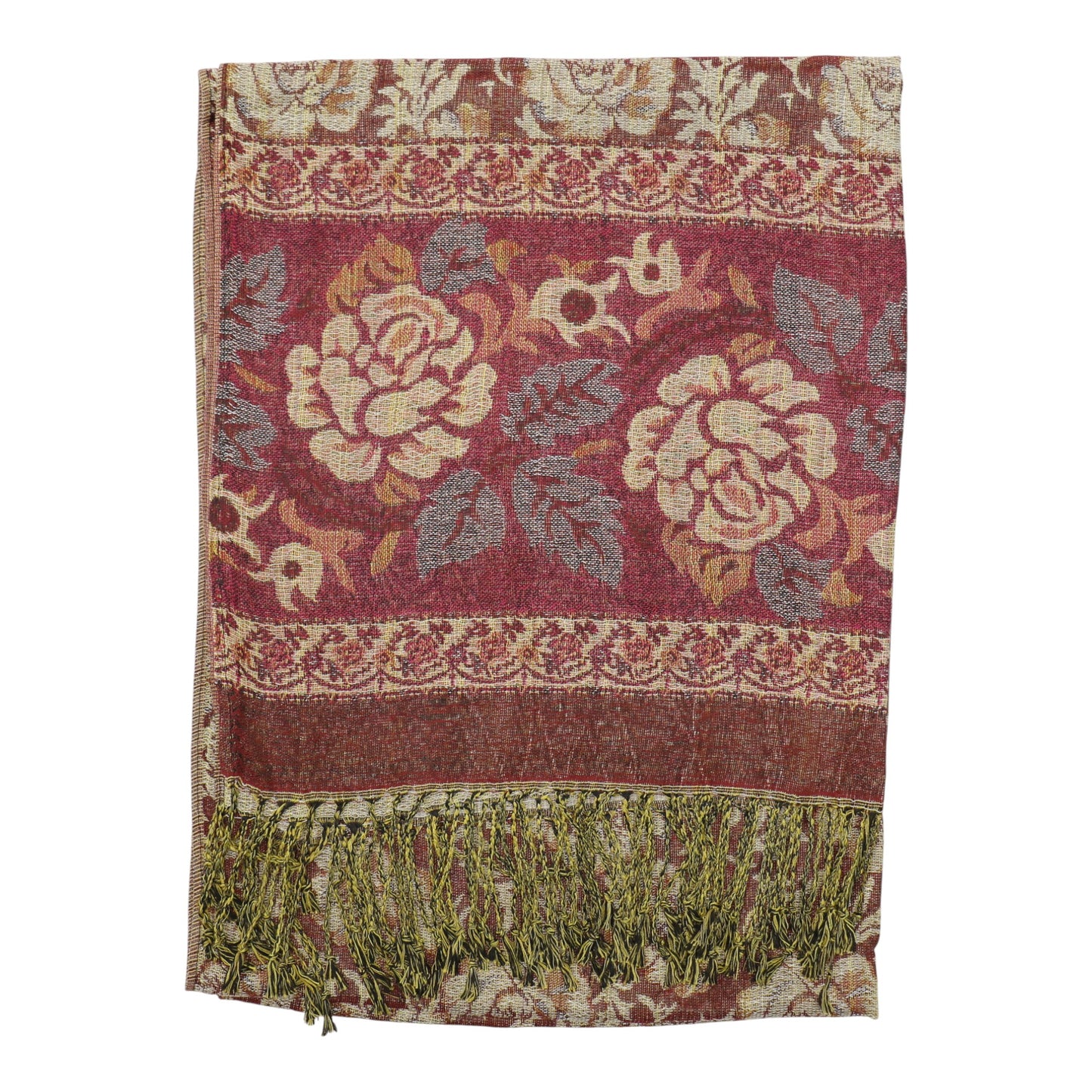 Metallic Pashmina Rose SCF4815-5.. (12PC)