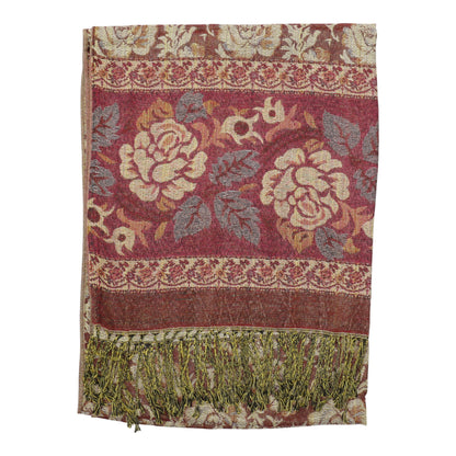 Metallic Pashmina Rose SCF4815-5.. (12PC)