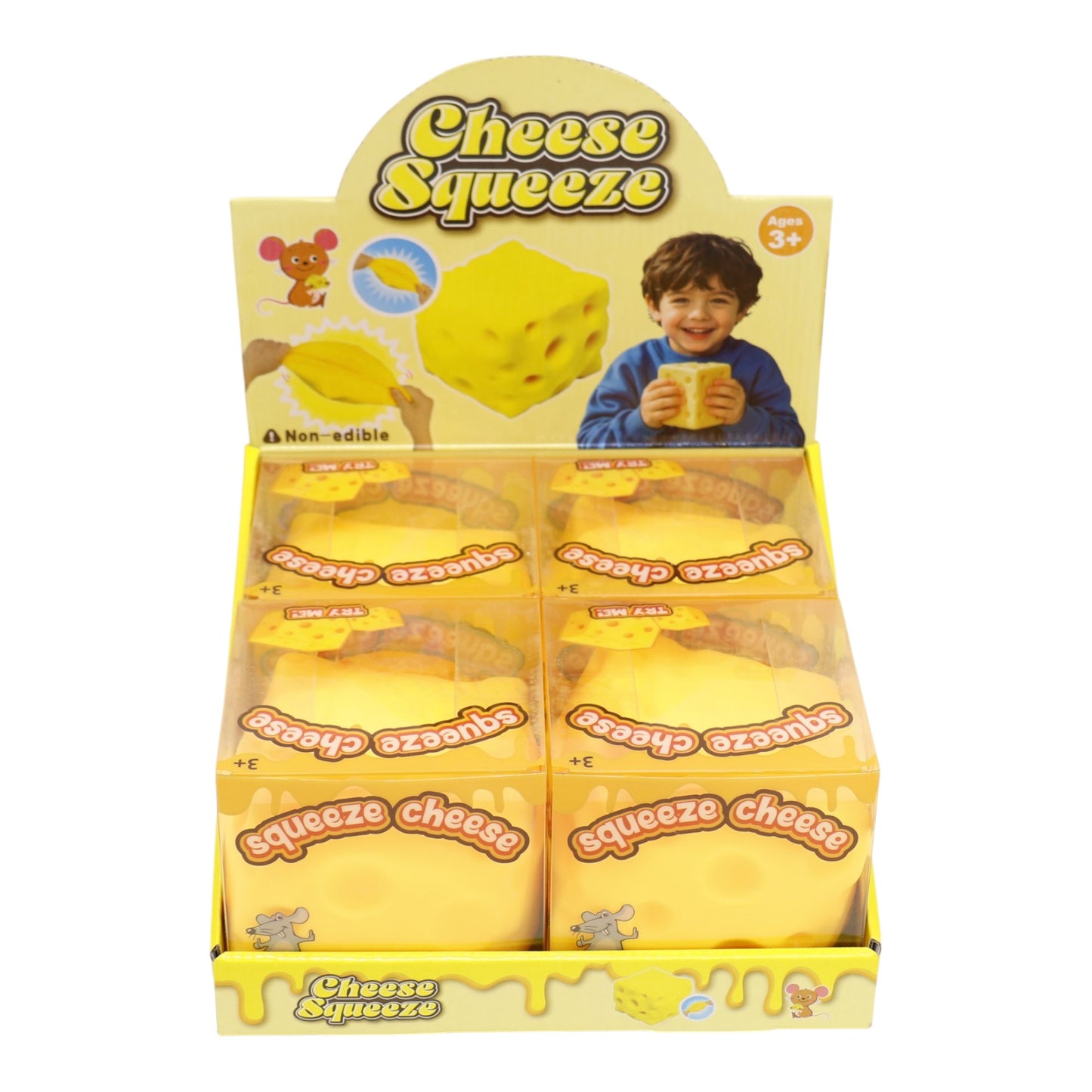 Viral Cube Cheese Squishy Toy TR6511-3 (4PC)