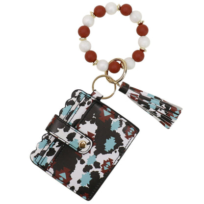 Silicone Bracelet Leather Wallet Tassel JB6126-10 (12PC)