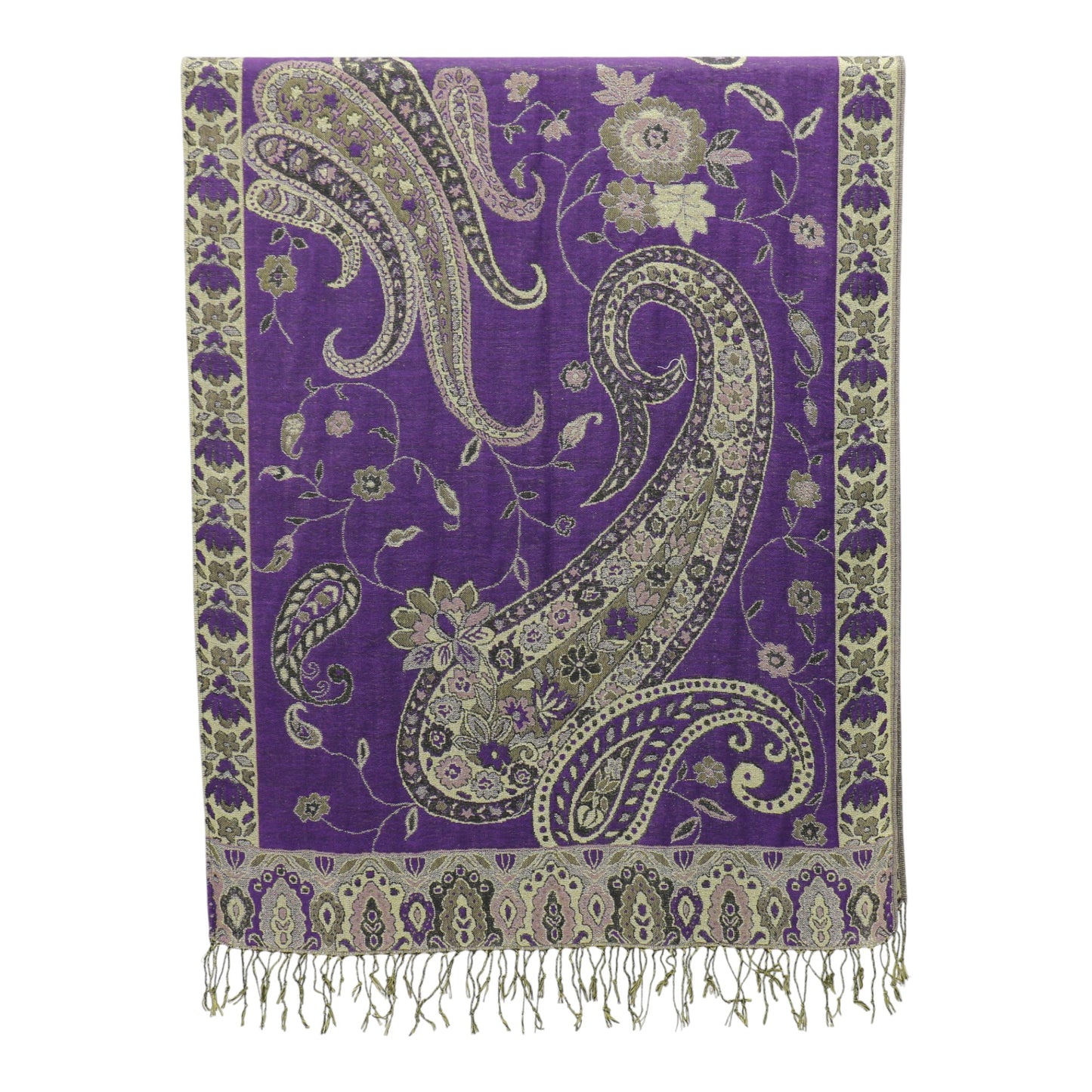 Metallic Pashmina Paisley Pattern SCF3719-30. (12PC)