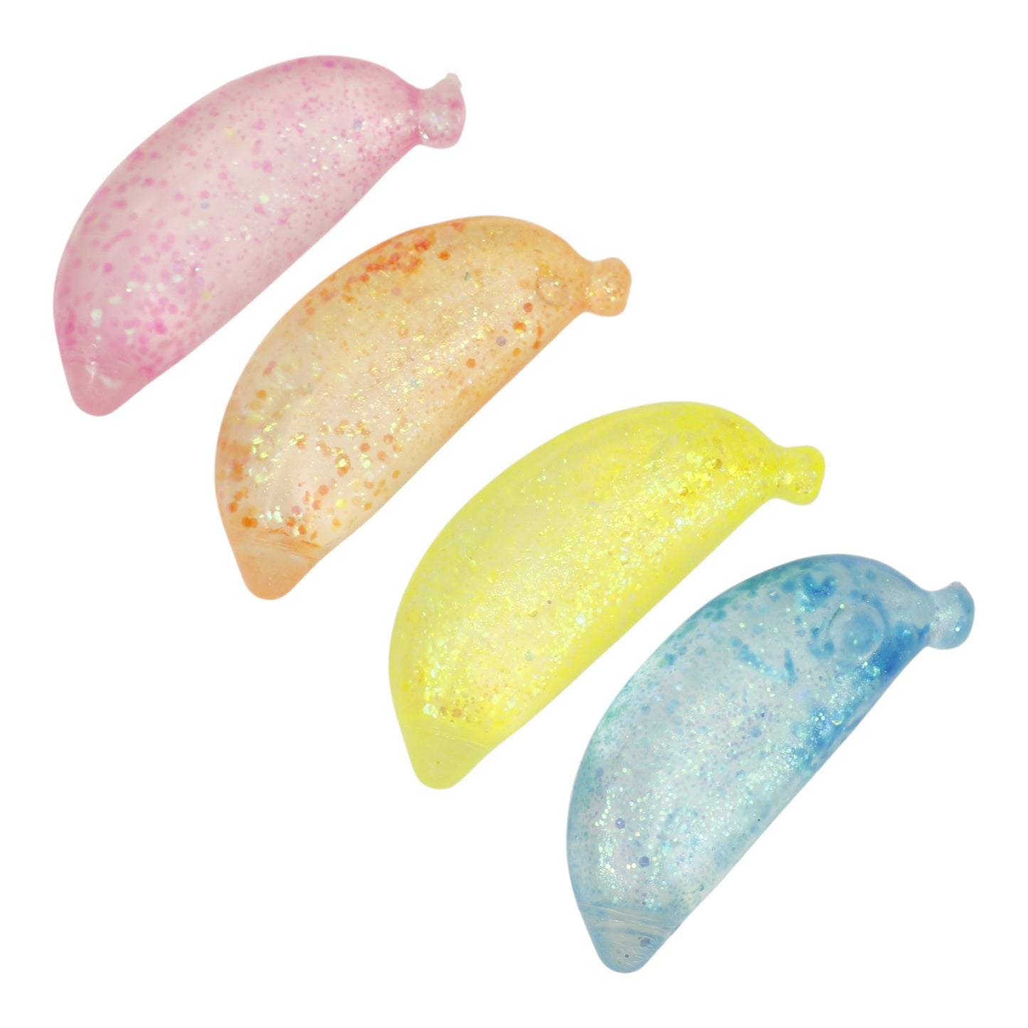Glitter Maltose Sugar Banana Squishy Toy JT6603-18 (12PC)