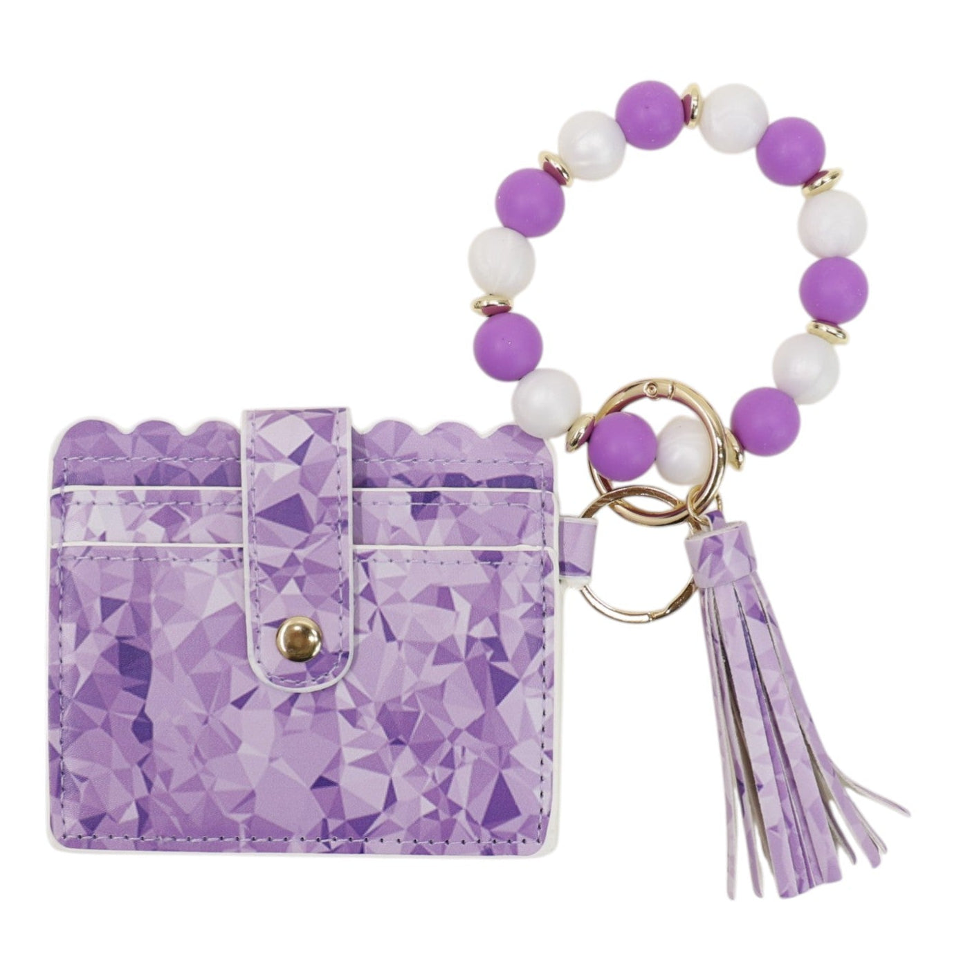 Silicone Bracelet Leather Wallet Tassel JB6126-10 (12PC)