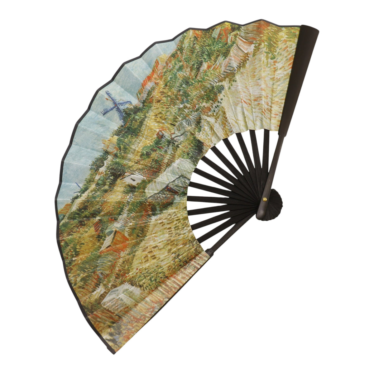 Hand Fan Oil Painting Variety Double Side Print Folding Fan SZ04-2603 (12PC)