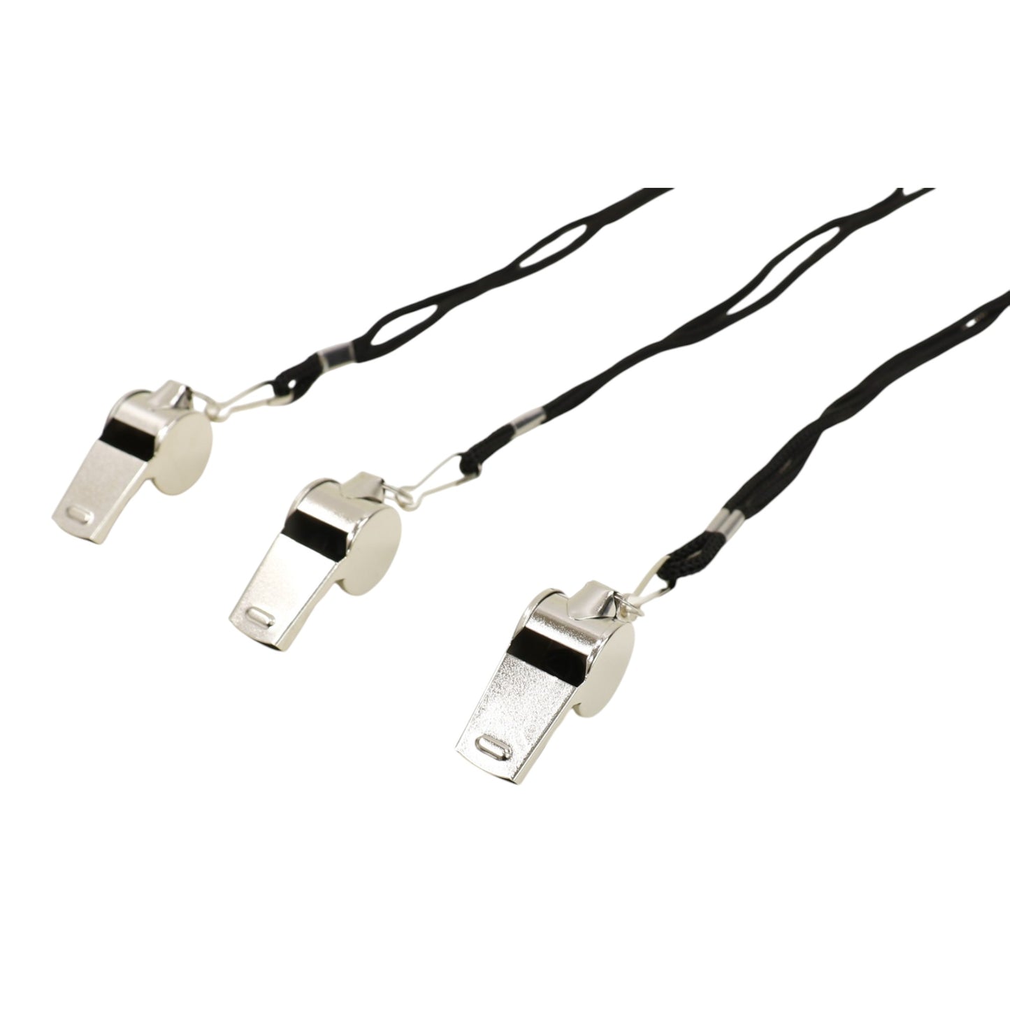 Stainless Steel Metal Referee Whistle With Lanyard JM6122-1 (12PC)