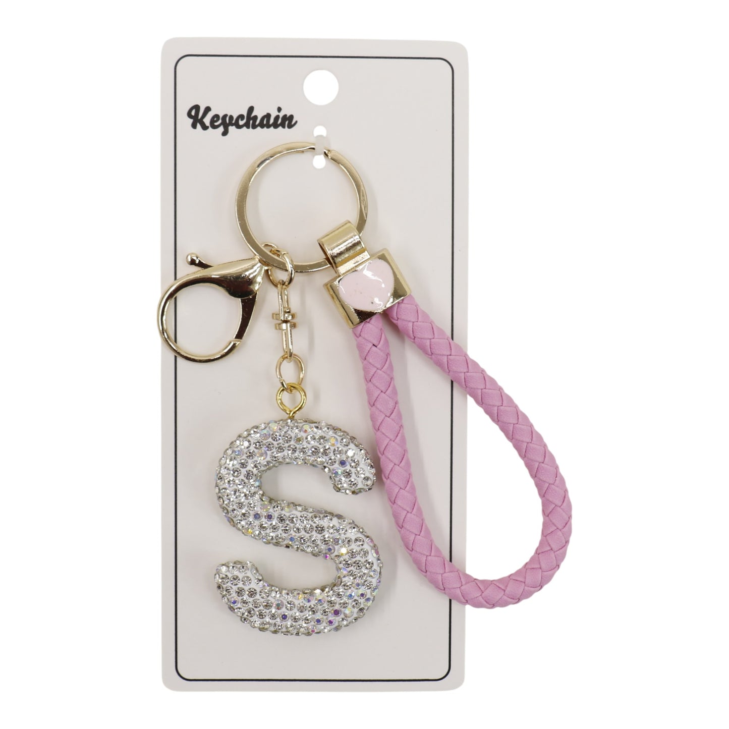 Rhinestone Alphabet Initial Letter Key Chain SS51011-40 (12PC)