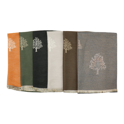 Cashmere Feel Winter Reversible Lucky Tree patten  Scarves SCF1230-34 (12PC)