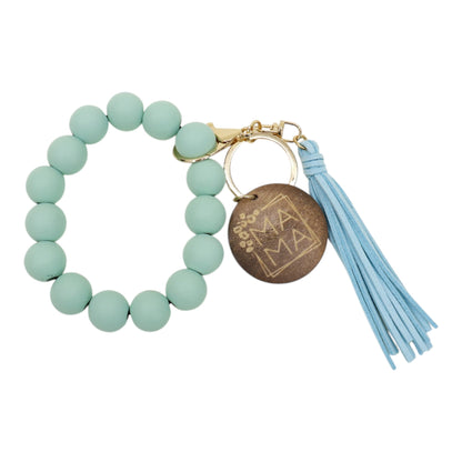 Multi Color Beaded Keychain Bracelet With Tassel JK6226-2. (12PC)